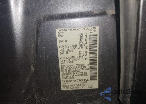 2018 Nissan Frontier Sv из США, поврежденный, VIN 1N6AD0EV7JN763356